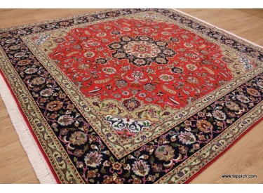 Square Persian carpet Tabriz with Silk 207x200 cm 